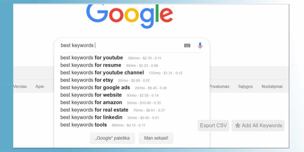 Keyword Everywhere keyword research extension for Chrome and Firefox