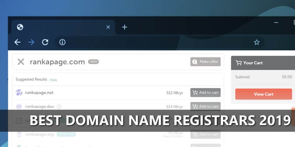 best domain name registrars 2019